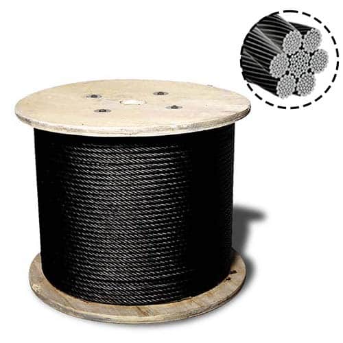 Detalle de la estructura del Cable de acero tipo cascabel